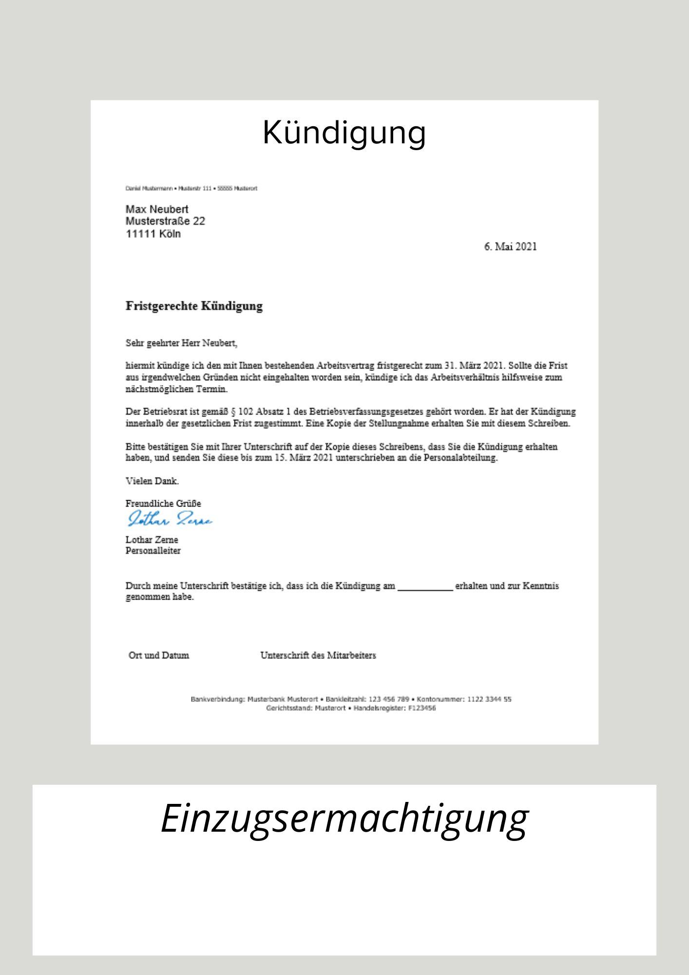 Einzugsermächtigung Kündigen