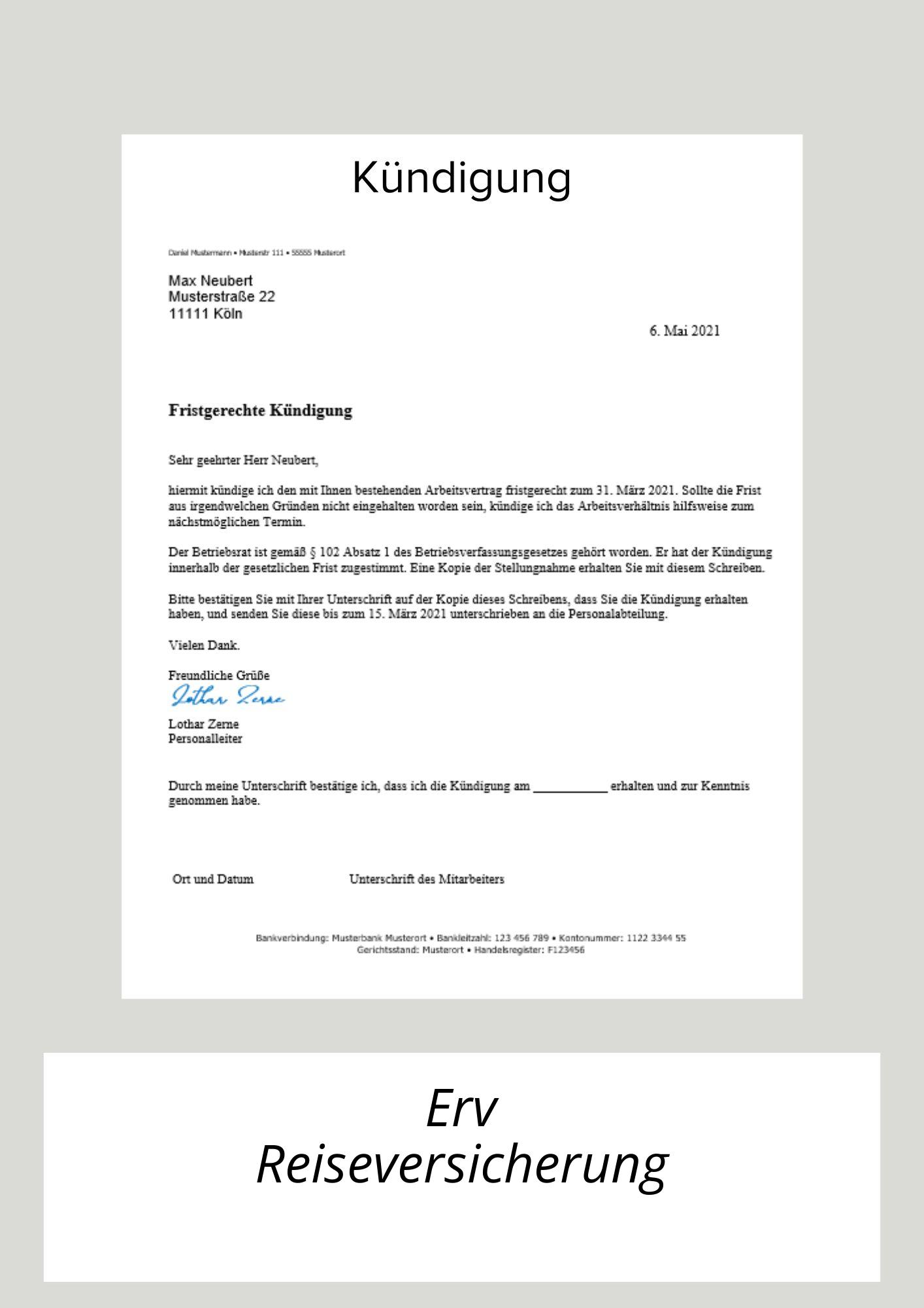 Erv Reiseversicherung Kündigen