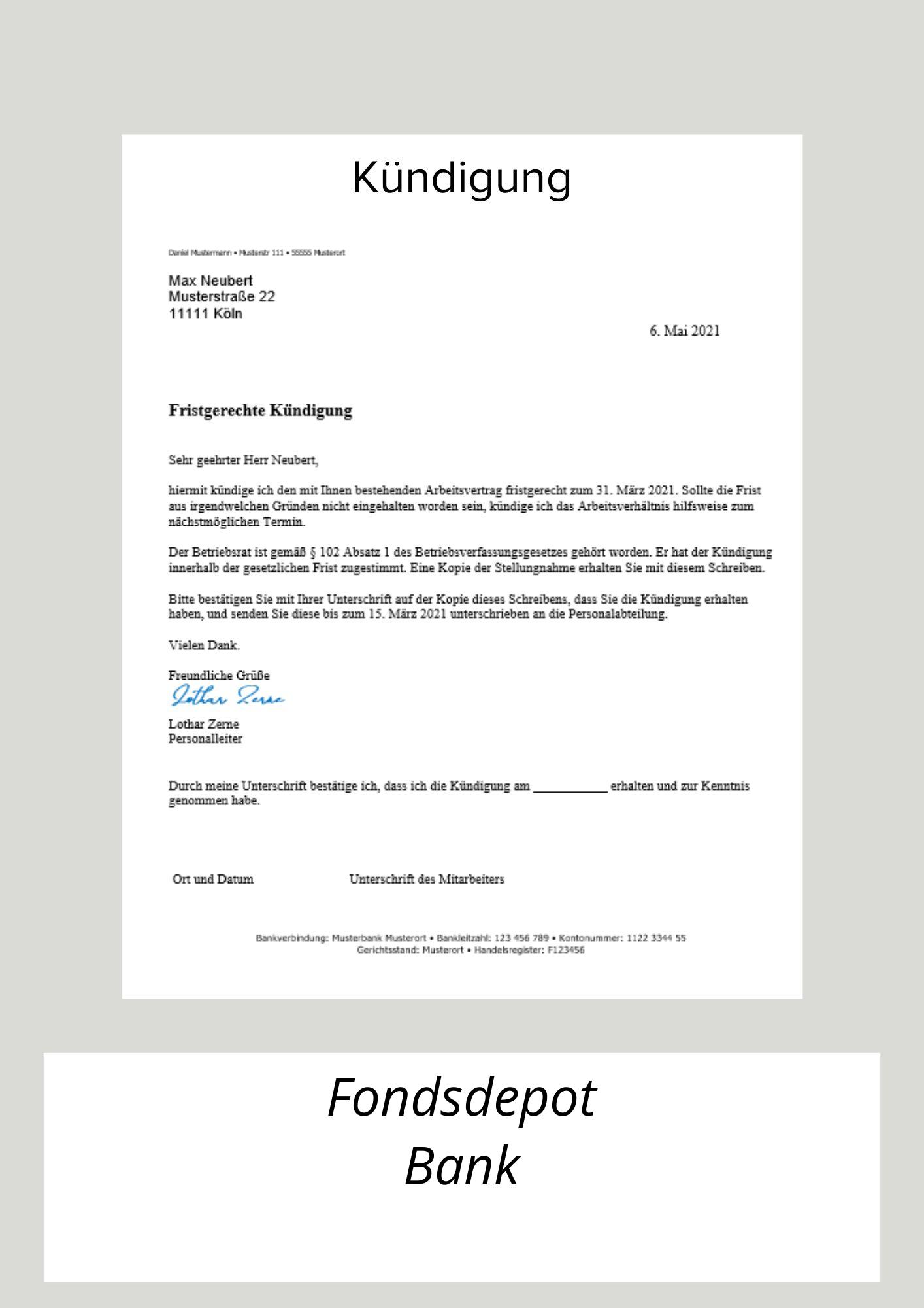 Fondsdepot Bank Kündigen